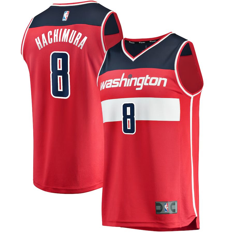Men Washington Wizards 8 Rui Hachimura Fanatics Branded Red Fast Break Replica NBA Jersey